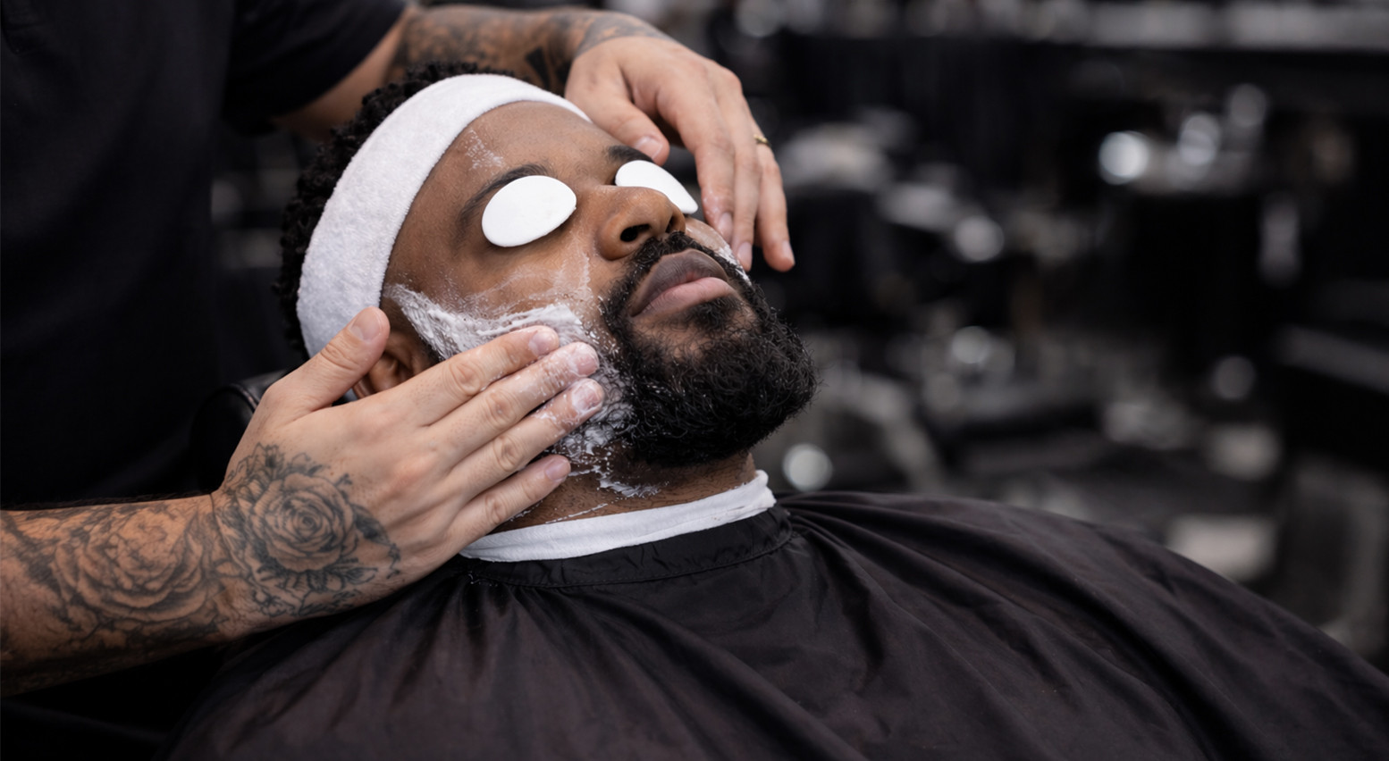 Client receiving a facial treatment